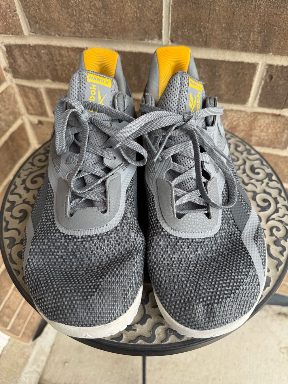 Reebok Nano X Men Gray and Yellow Cross Training CrossFit Size 10